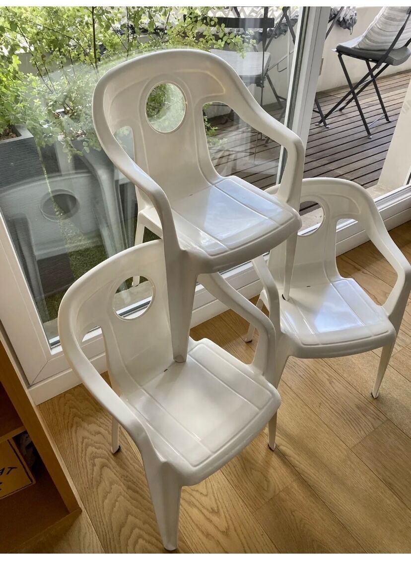 Ensemble 3 chaises miniature Kettler Allemagne vintage design mobilier