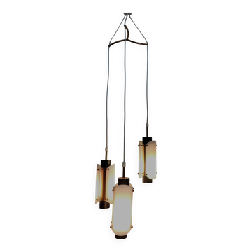 Vintage Scandinavian suspension in plexiglass and copper, probably Danish.