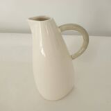 White earthenware pitcher signed KG Lunéville