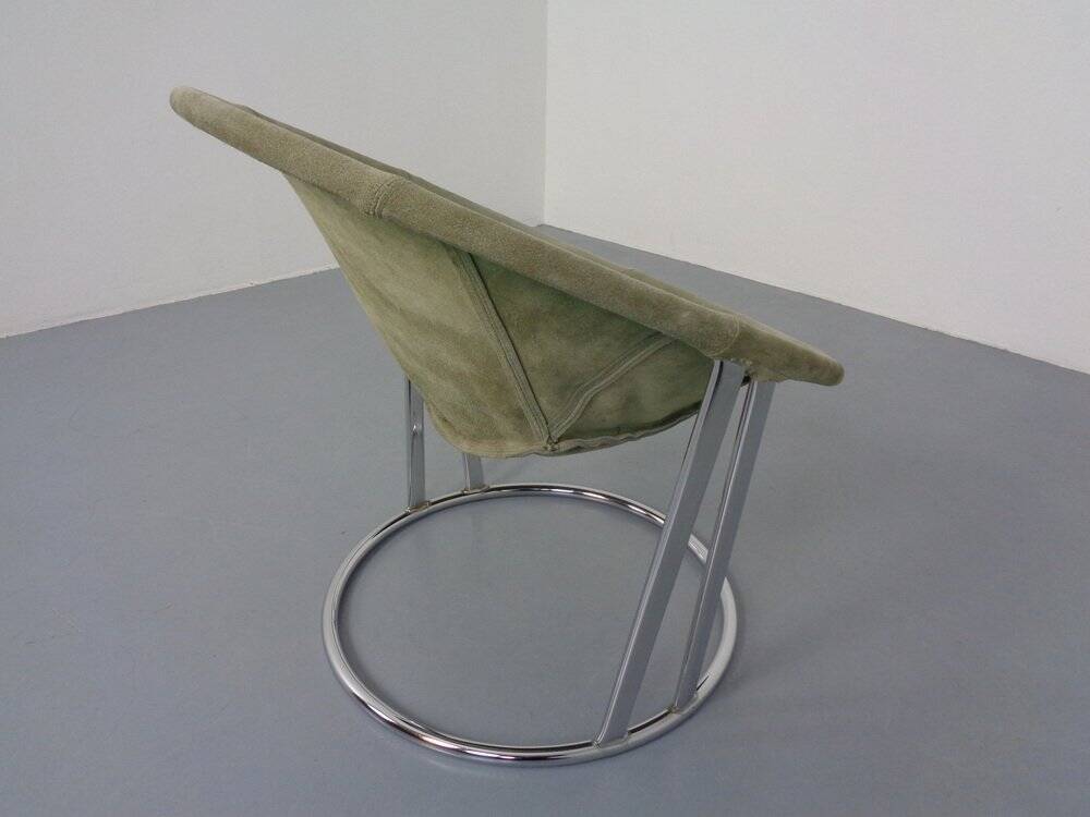 Vintage Suede Lounge Chair by Lusch Germany, 1960s