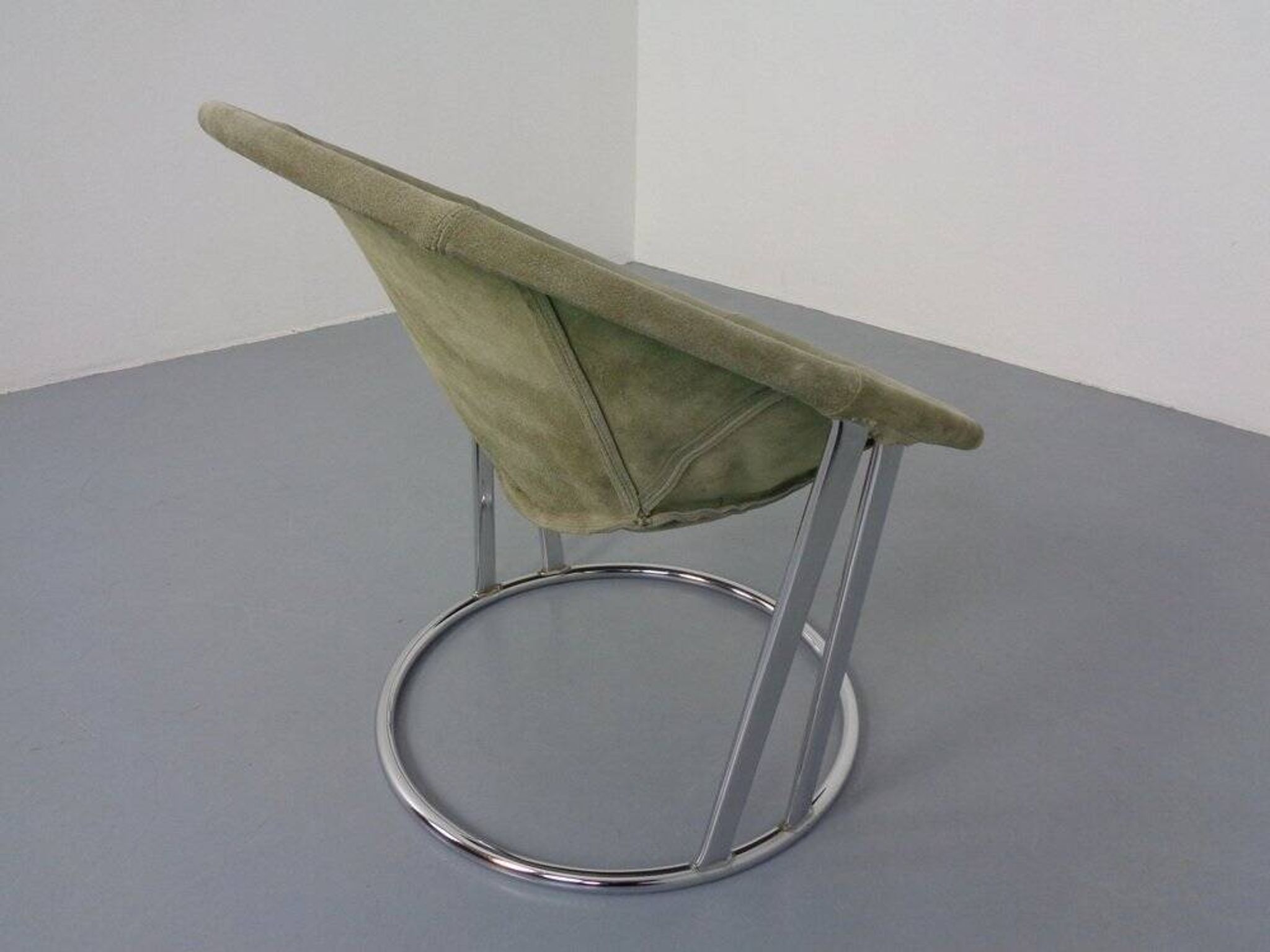 Vintage Suede Lounge Chair by Lusch Germany, 1960s