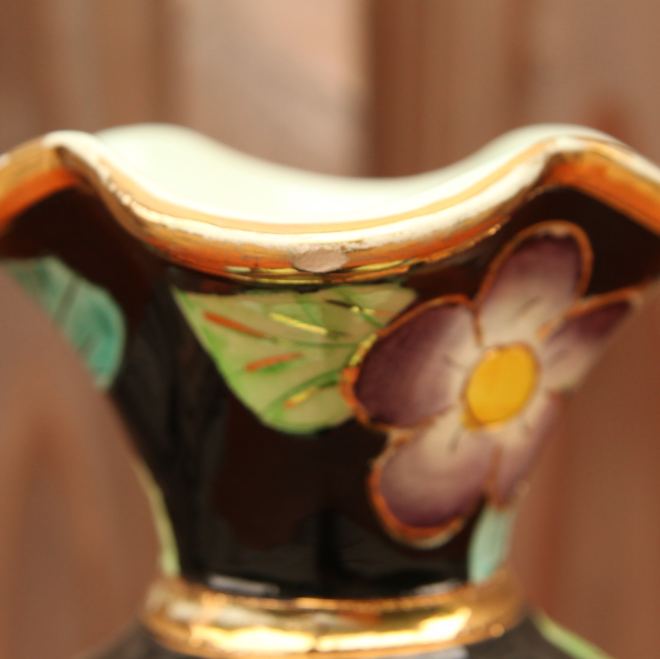 Vallauris ceramic vase with floral decoration