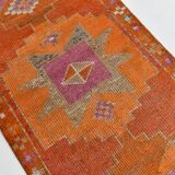 Orange & Pink Oushak Runner Rug, 103x325Cm