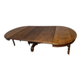 Napoleon III solid walnut pedestal table with extensions - 14 place settings