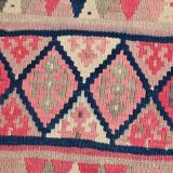 3x12 Kilim Soft Multicolor Vintage Kilim Runner, Ethnic Long Rug, 90x350Cm