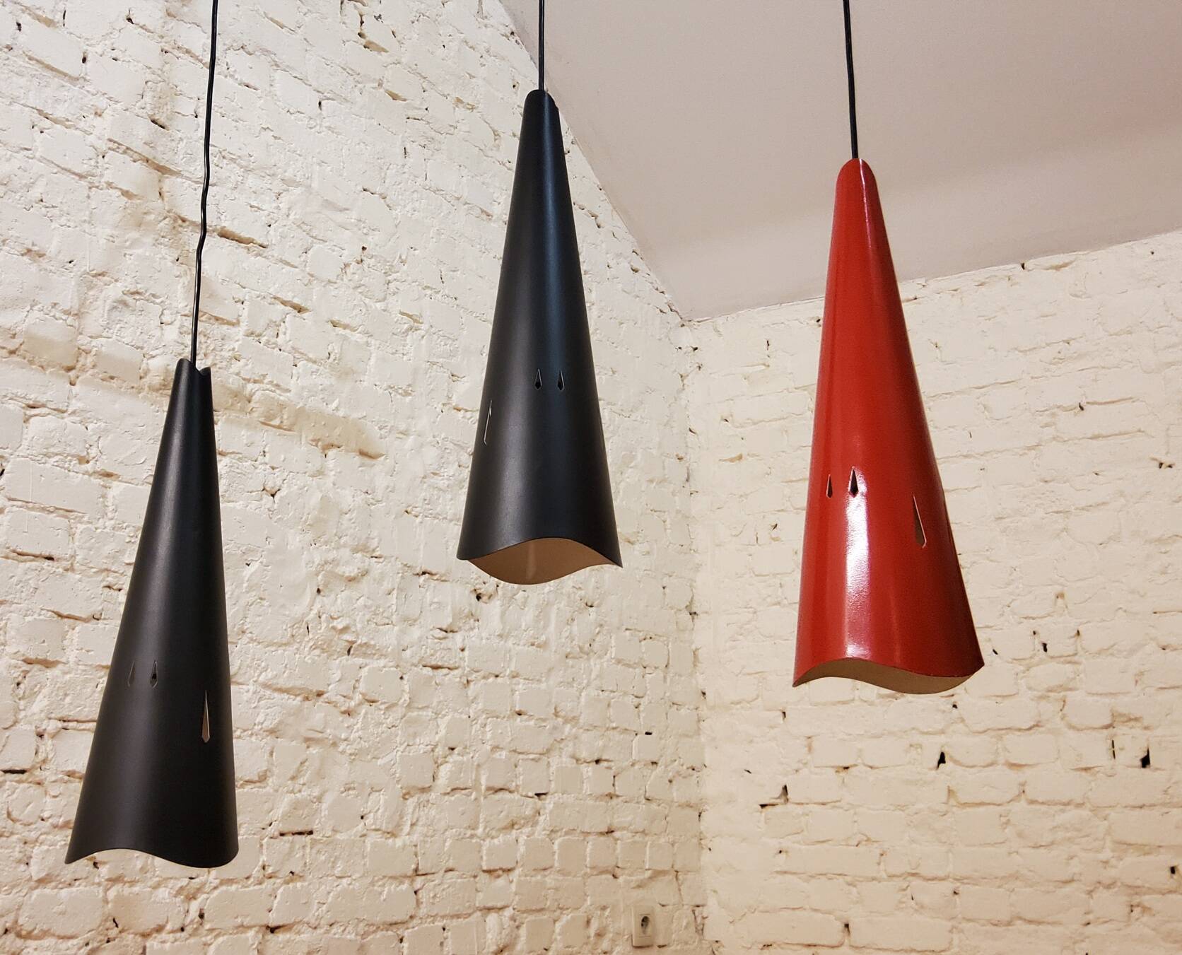 Vintage perforated metal suspensions