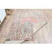 1970s Turkish Oushak Handmade Wool Cotton Brown Runner Rug 108x193