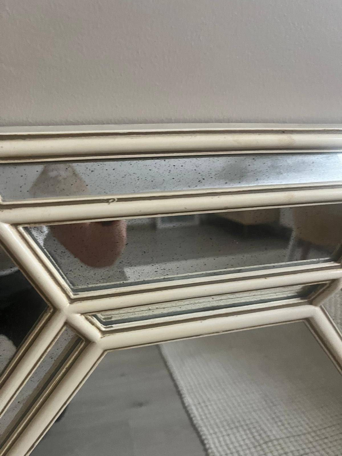 Vintage octagonal faceted mirror, circa 1970-1980.
