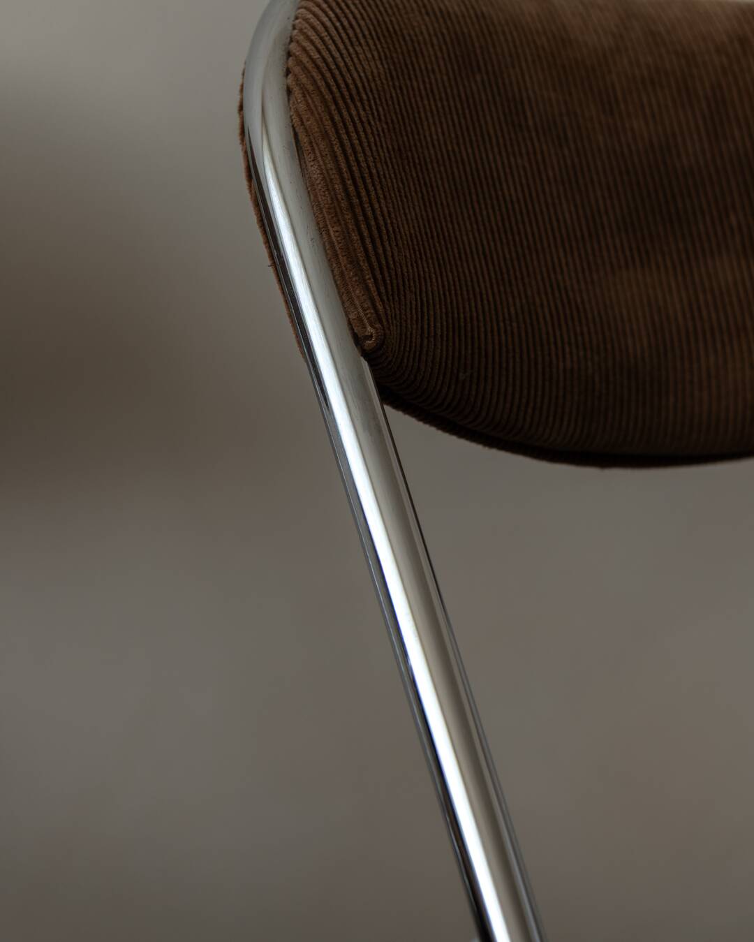 Vintage Chrome Folding Chairs (Pair) | Brown Corduroy Upholstery