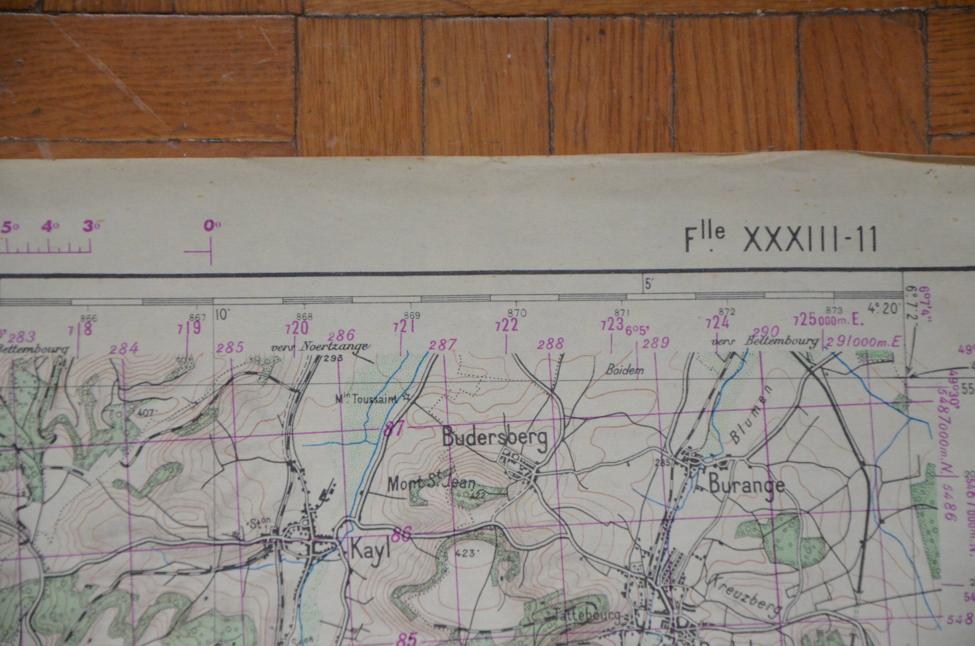 Vintage map of Audun-le-Roman