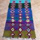 Small vintage Boujaad rug: Abstract Moroccan Boucherouite rug