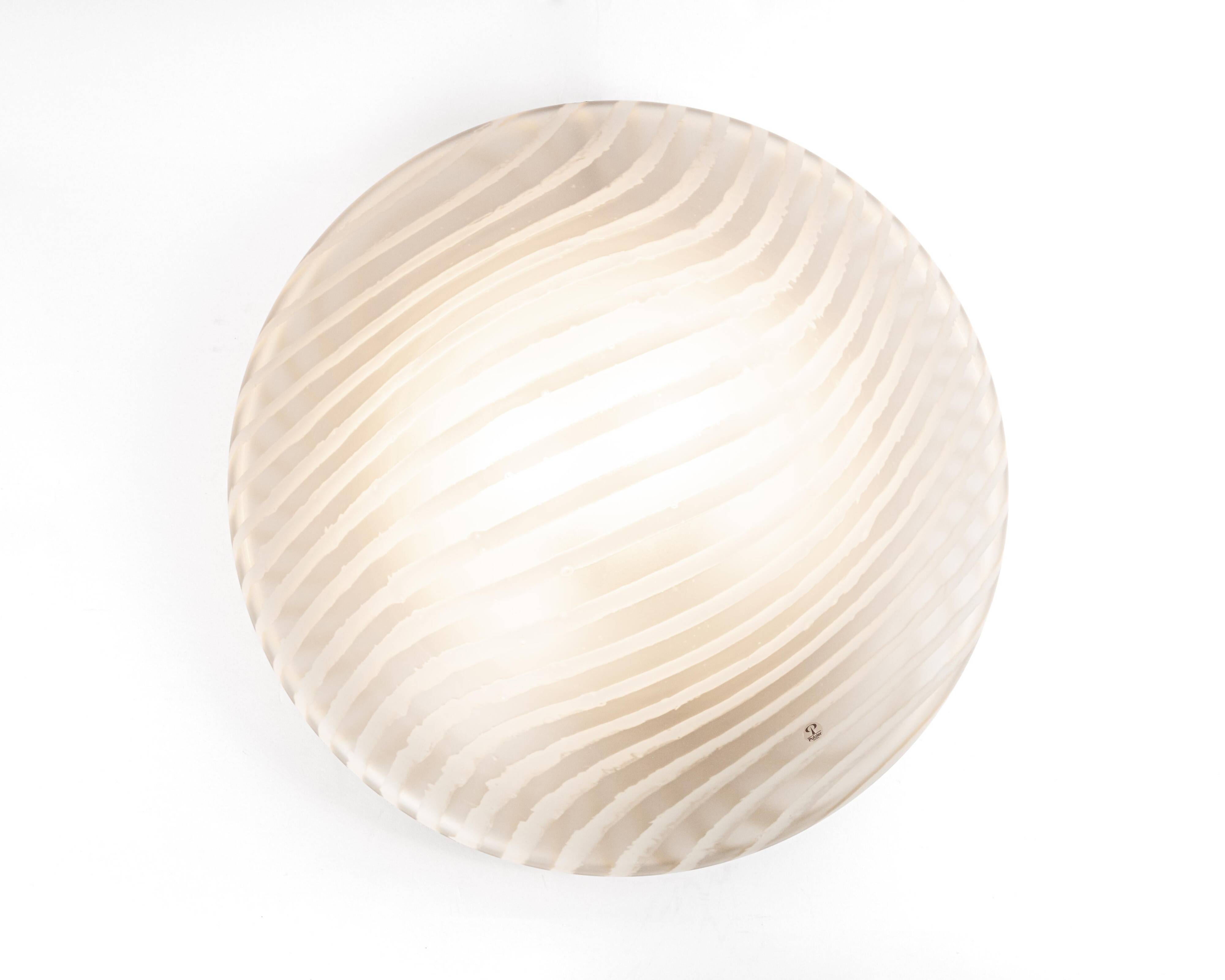 Magnificent glass ceiling light by Peill & Putzler, Germany, 1970s.