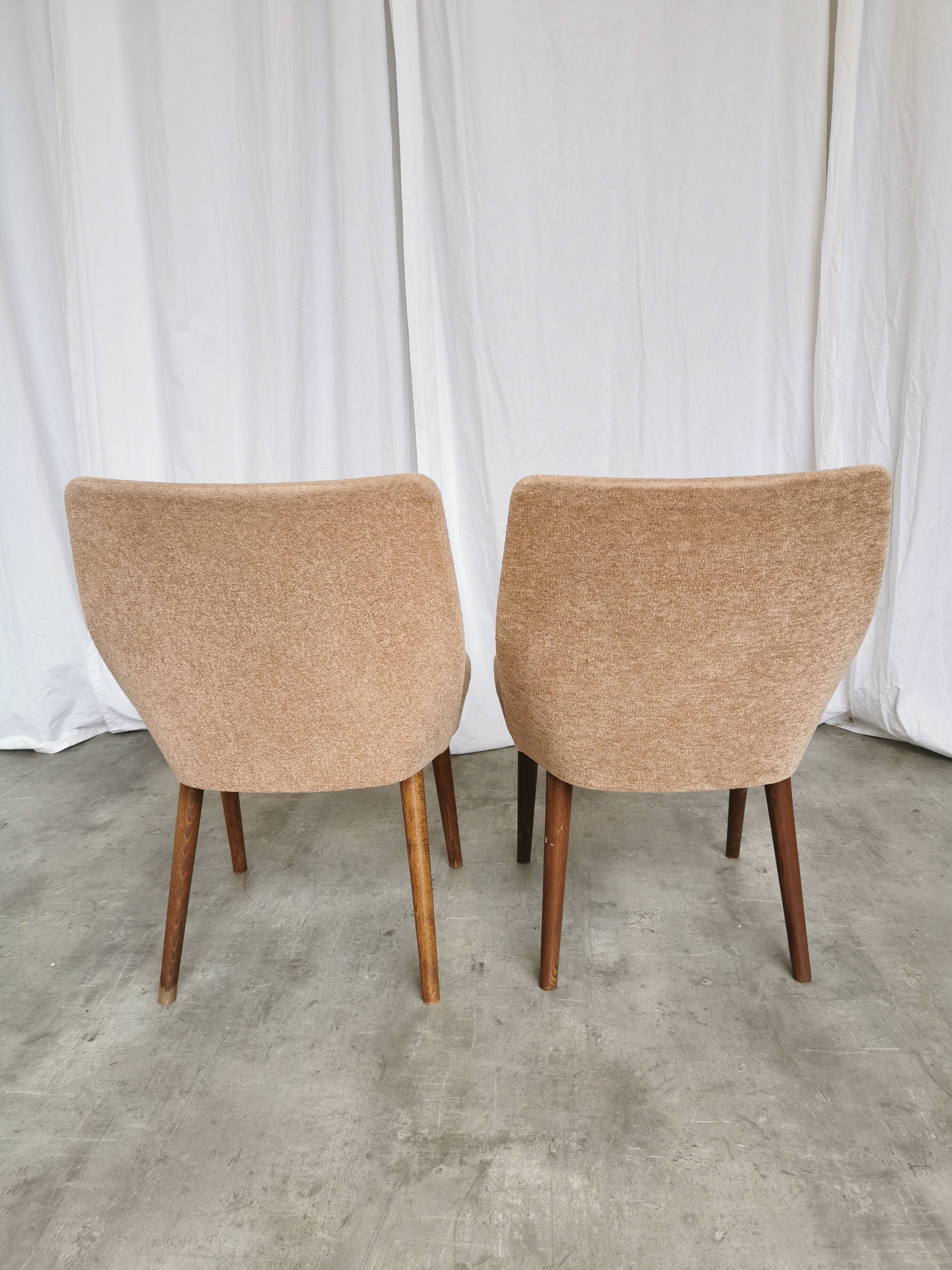 Set of 2 Vintage Mid-Century Lounge Chair: 1970s Yugoslavia, Pink Fabric
