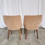 Set of 2 Vintage Mid-Century Lounge Chair: 1970s Yugoslavia, Pink Fabric