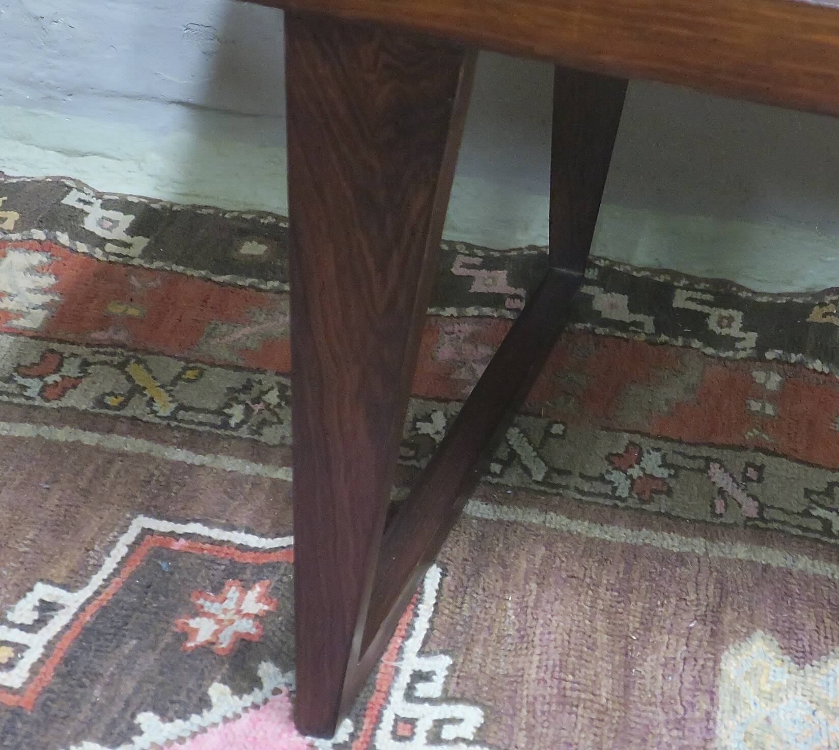 Leif Hansen curved coffee table on sled feet, Denmark 1960s