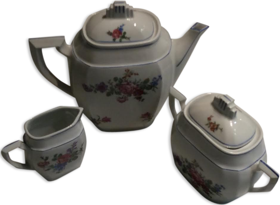 Painted ceramic coffee service