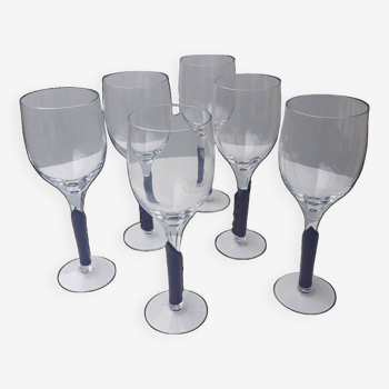 Series six crystal and leather wine glasses