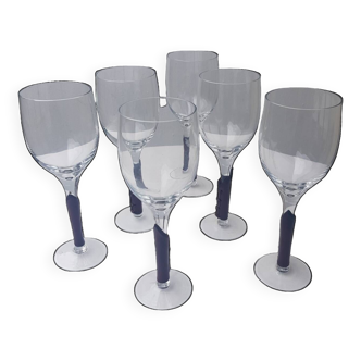 Series six crystal and leather wine glasses