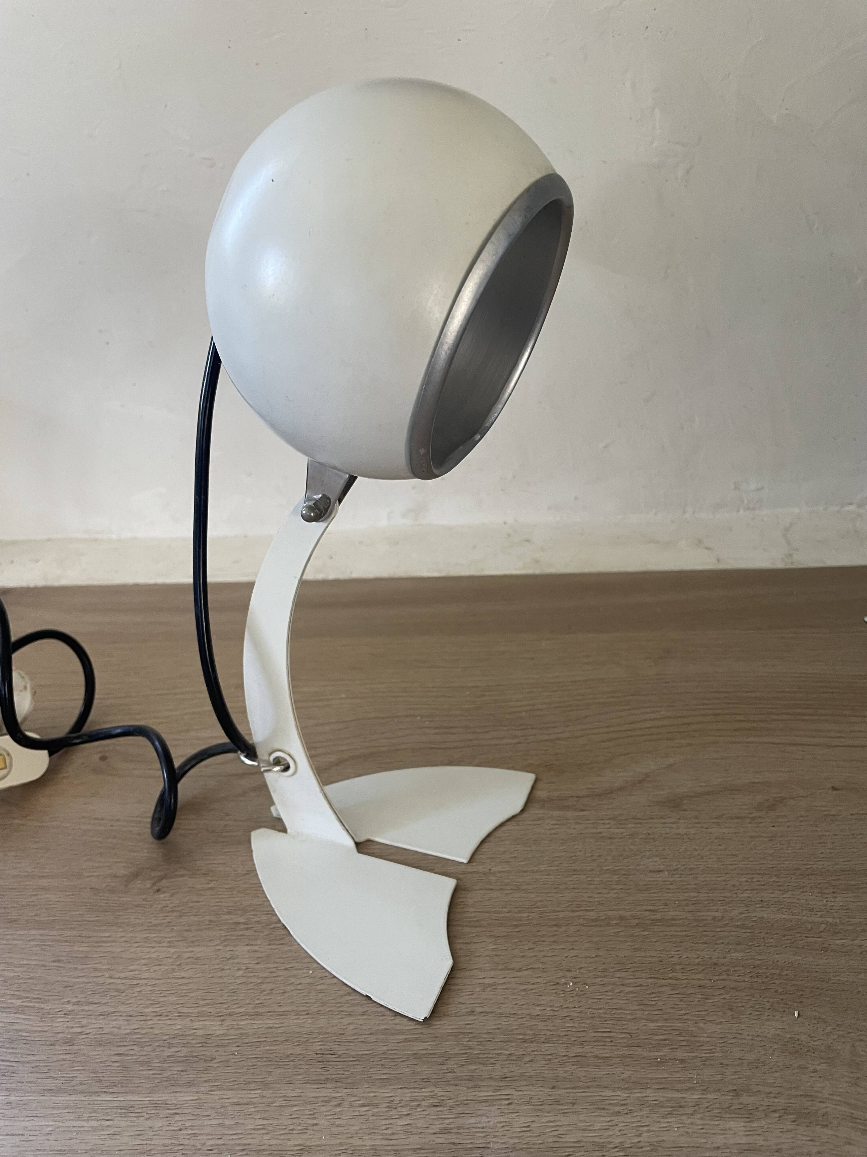 Adjustable eye ball lamp, Italian design from the 1970s.