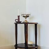 Spiral oak pedestal table