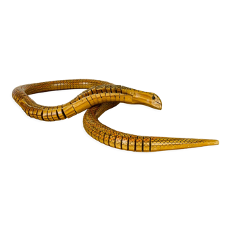 Vintage wooden articulated snake toy