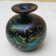 Vase boule en verre de murano signé melina