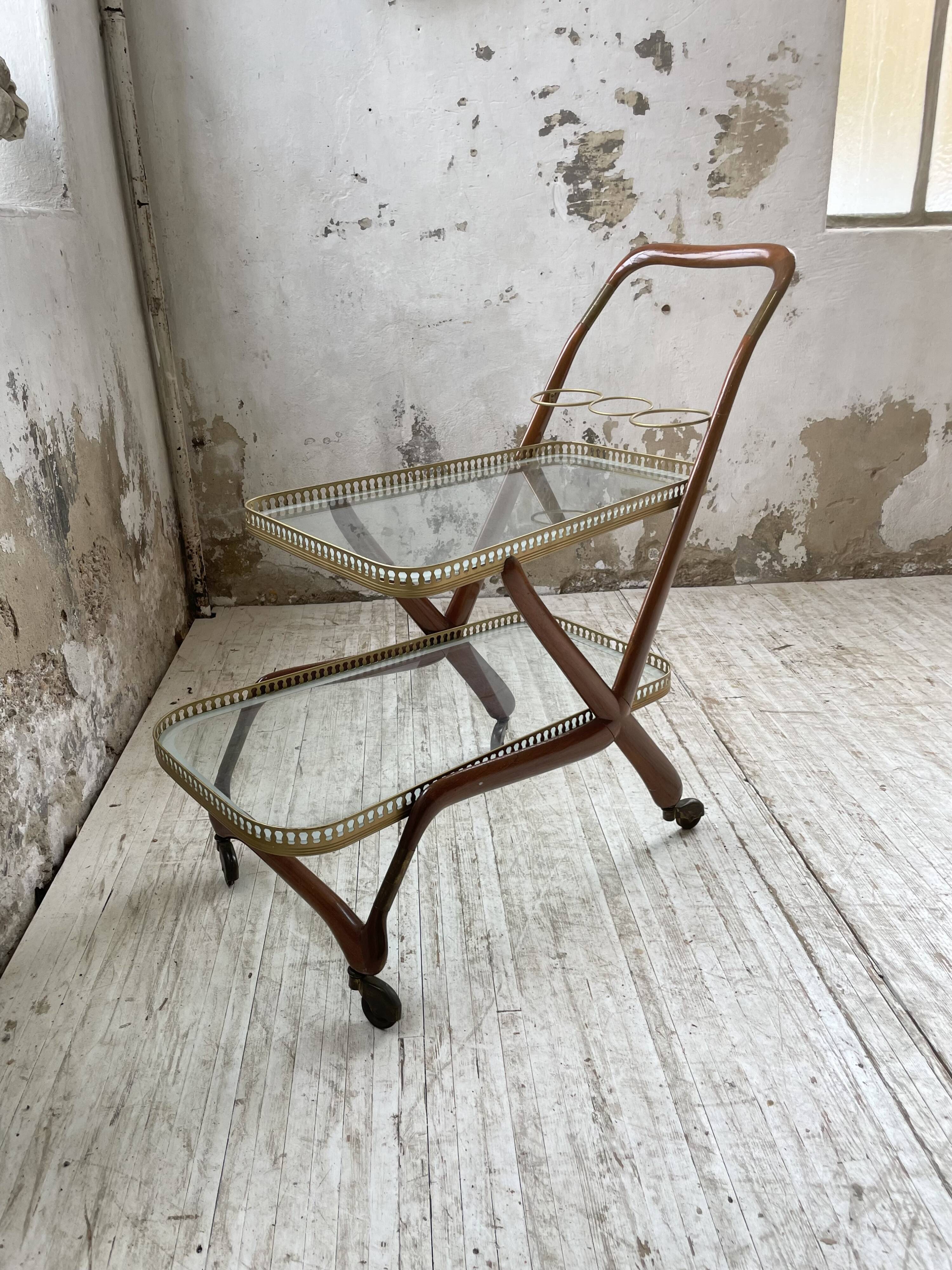 Italian Cesare Lacca style trolley, 1950s