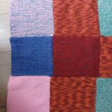 Plaid patchwork hand-knitted