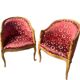 Pair of Empire style swan-neck bergère armchairs