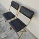 Pair of vintage 1950s Lafuma black folding chairs
