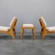 Paire de chaises et pouf « Hunting » restaurés par Uno et Osten Kristiansson des années 1950