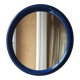Royal blue round mirror space age