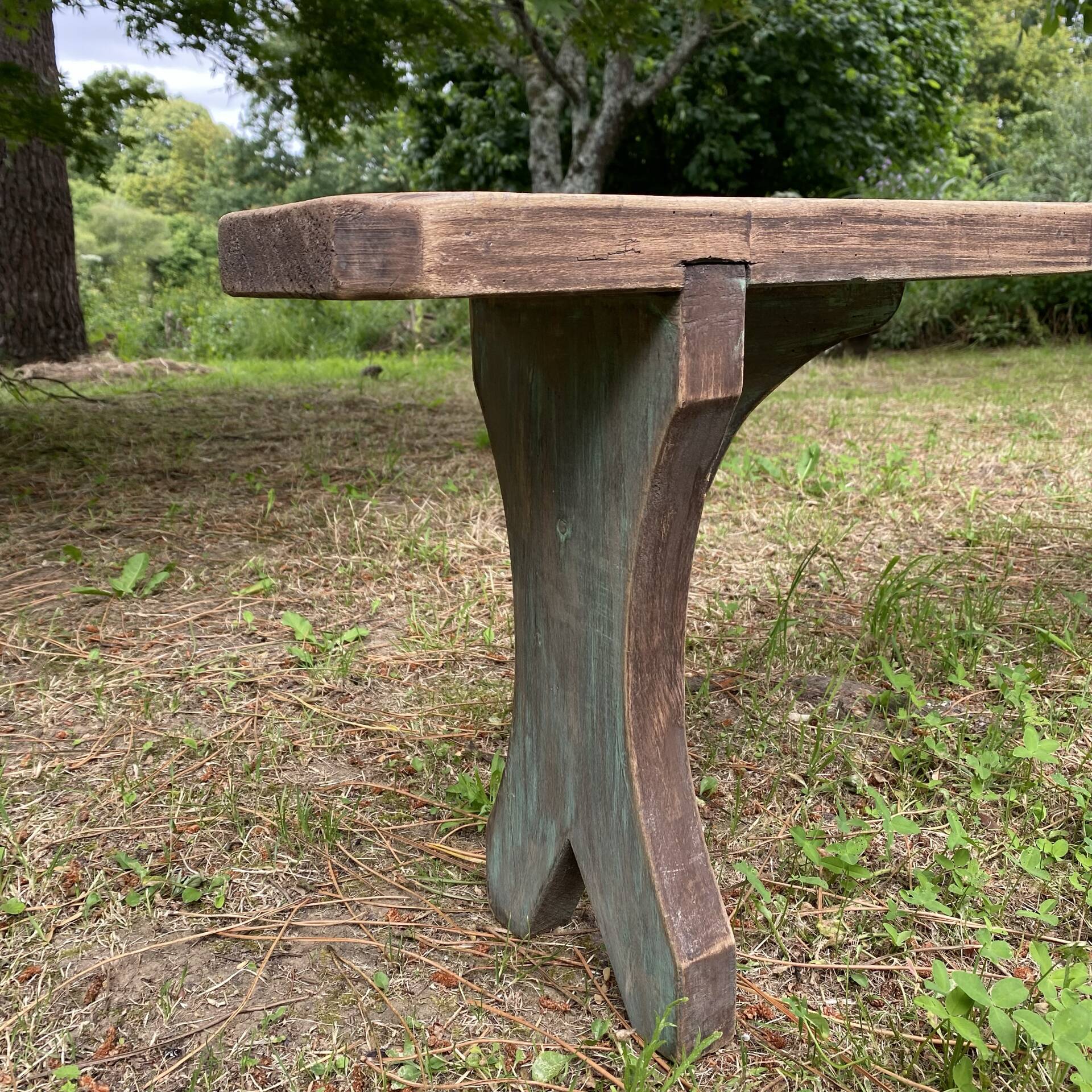 Old patinated farmhouse bench