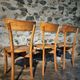 Vintage French bistro chairs in beech – Set of 3, 1950s café chairs