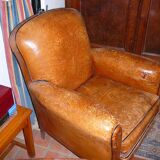 2 leather club armchairs from the 1950s