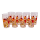 Set of 8 vintage bird pattern orangeade glasses