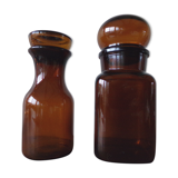 Bocaux en verre ambrés