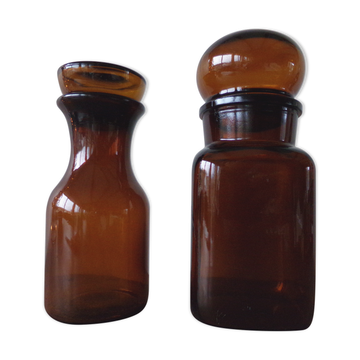 Bocaux en verre ambrés