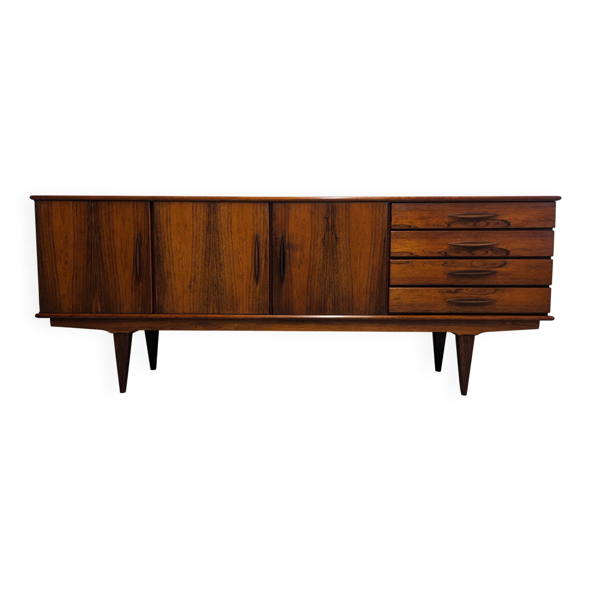 Scandinavian sideboard in Rio rosewood, 1950s-1960s