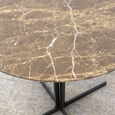 Refurbished round table TACCHINI Split Ø70 brown marble second choice