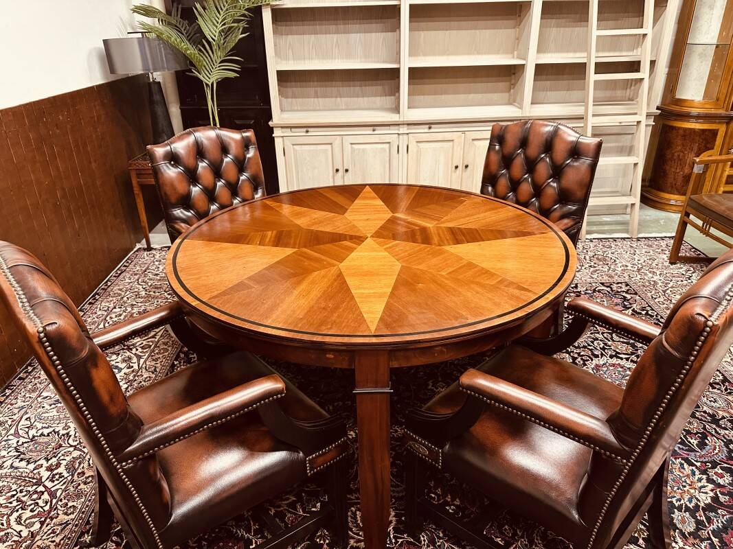Round Art Deco Globe Wernicke Meeting Table