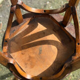 Set of four curved wooden stools stamped Baumann model 92.