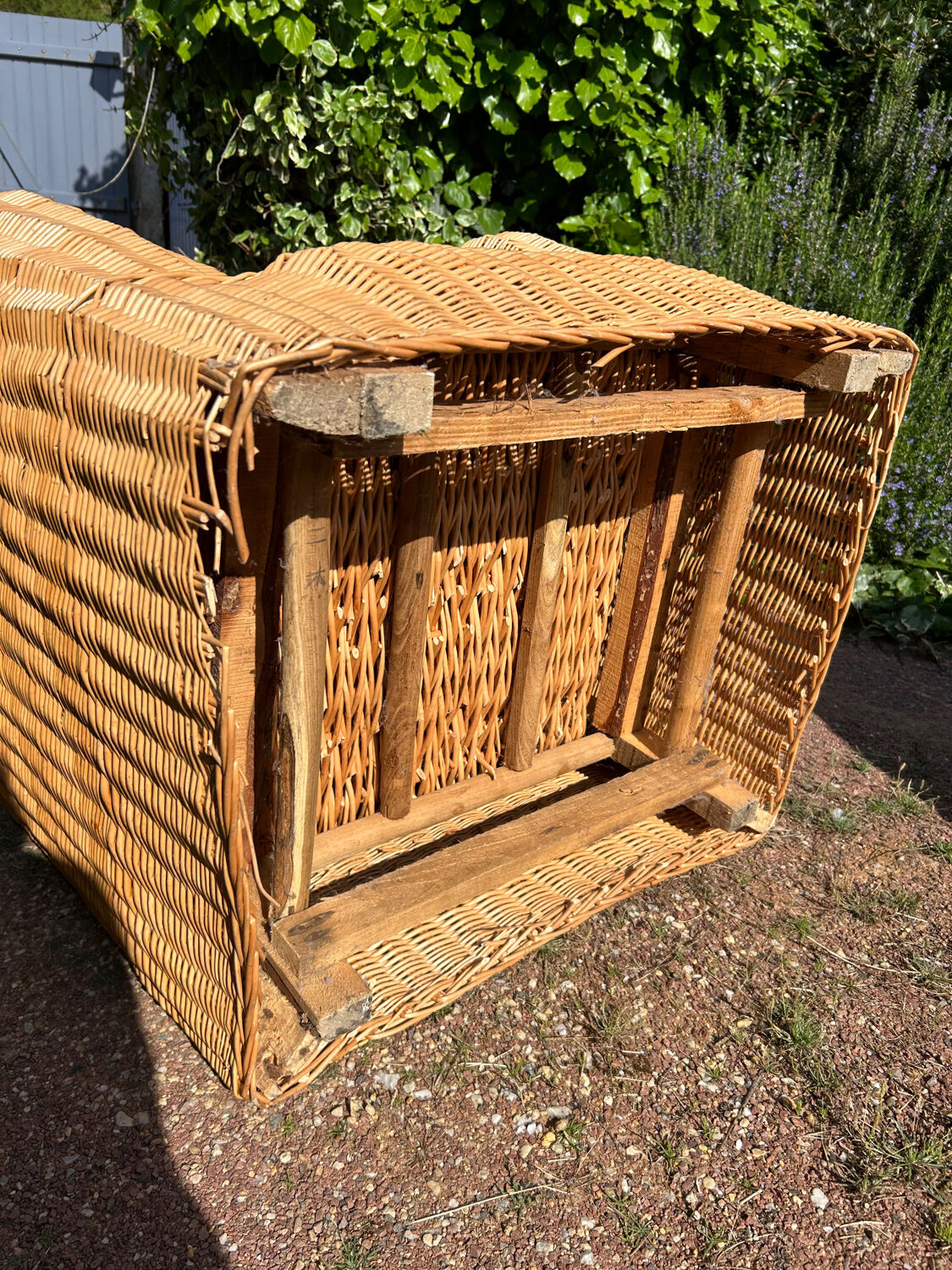 Large rattan armchairs