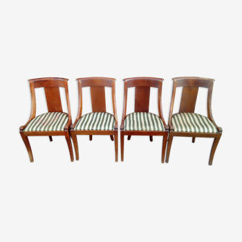 Suite of four mahogany gondola chairs