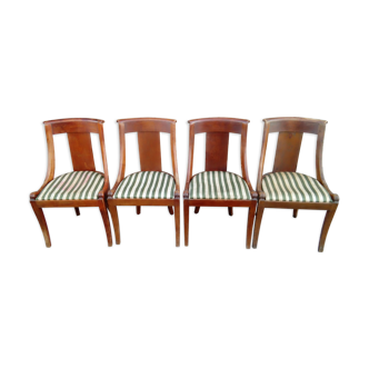 Suite of four mahogany gondola chairs