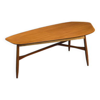 Table basse vintage en teck attribuée à Svante Skogh pour Laauser, 1960