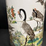 China, Important porcelain scroll vase decorated with cranes and flora, 19th century