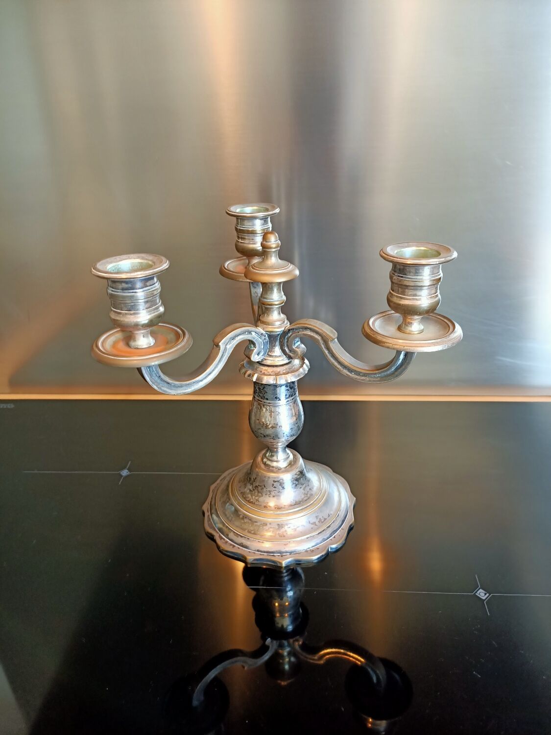 Candlestick candlestick 3 fires silver