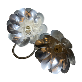 Paire de lampes de chevet vintage fleurs