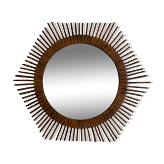 Rattan mirror